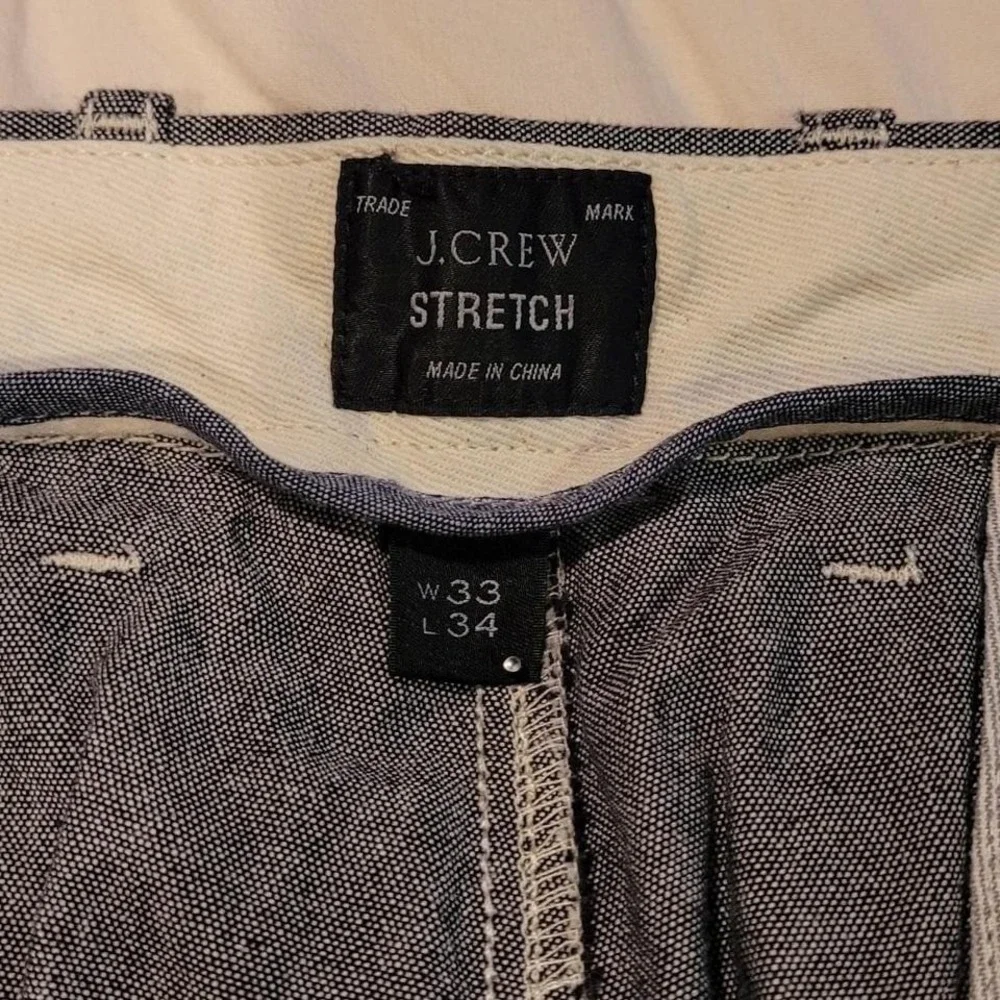 J.Crew 770 Straight Fit Stretch Cotton Pants Men's 33x34 Gray